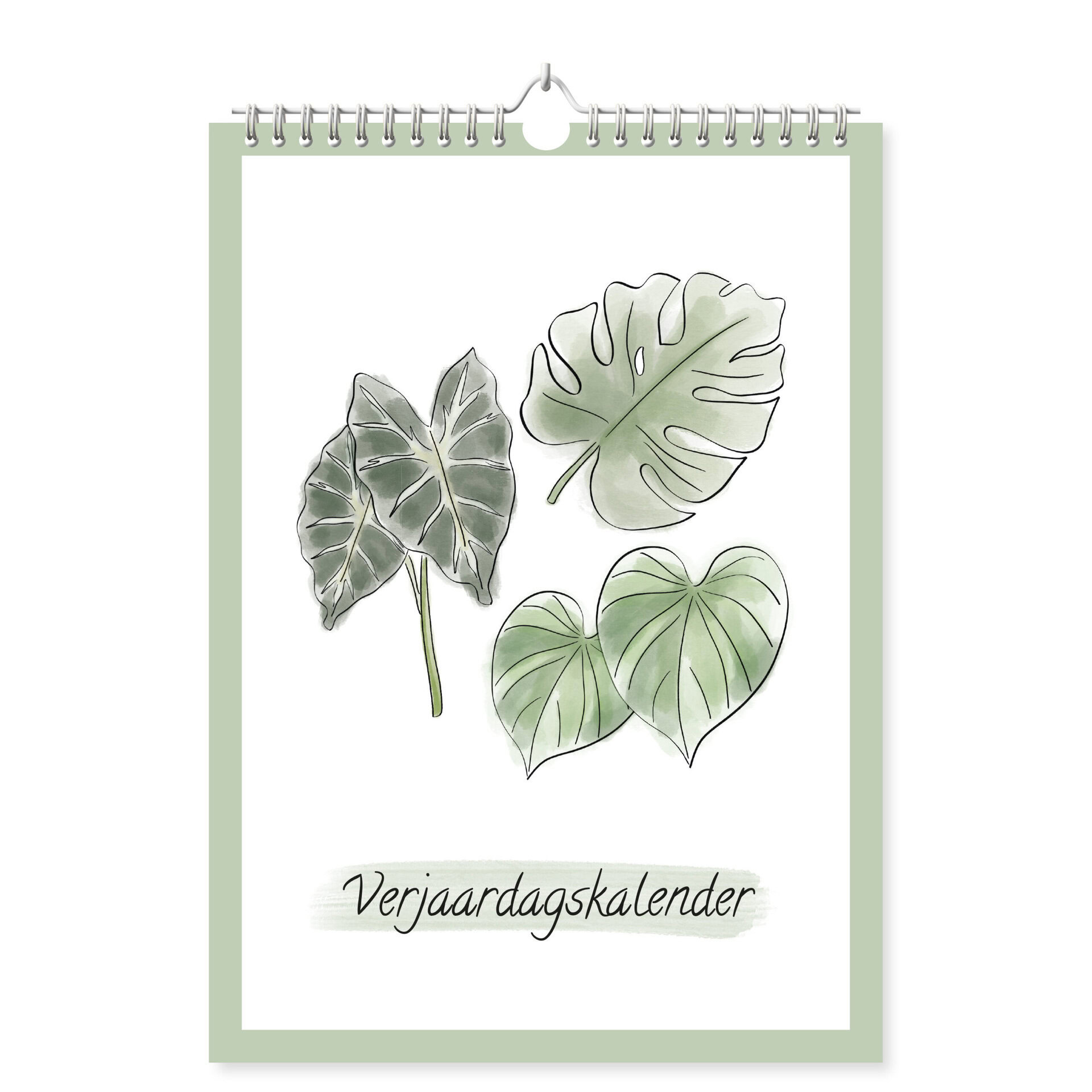 Mockup Verjaardagskalender Botanical Green Voorkant