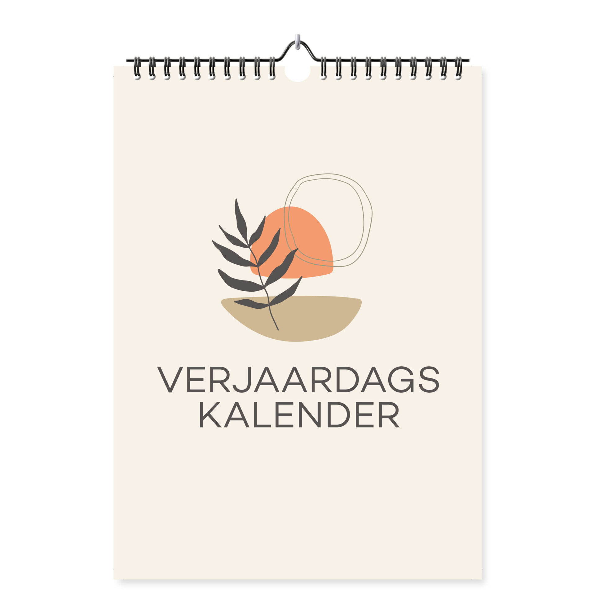 Mockup Verjaardagskalender Scandi Leaf Voorkant