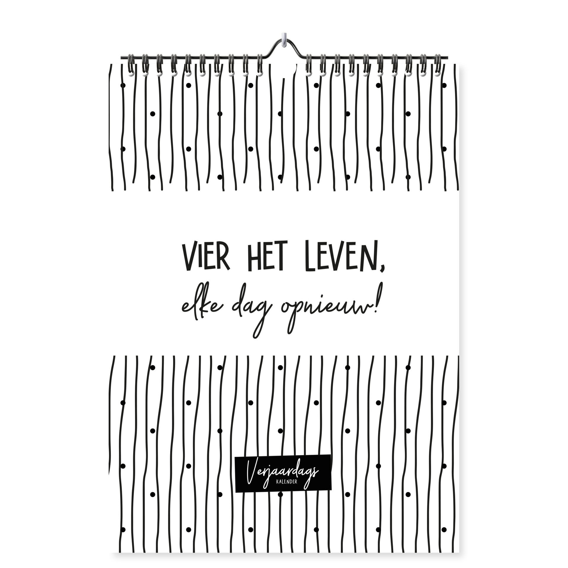 Mockup Verjaardagskalender Zwart Wit Patronen